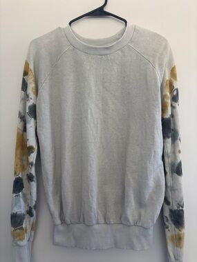 Jungmaven Agave Green Raglan Crew Neck Sweatshirt with tie dye detail on sleeves